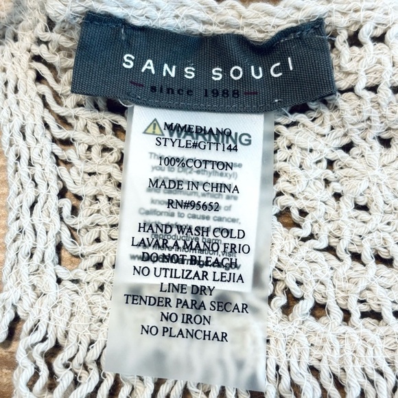 Sans Souci Crochet Fringe Padded Bralette Crop Top Beach Vacation Swim Coverup - Picture 4 of 6